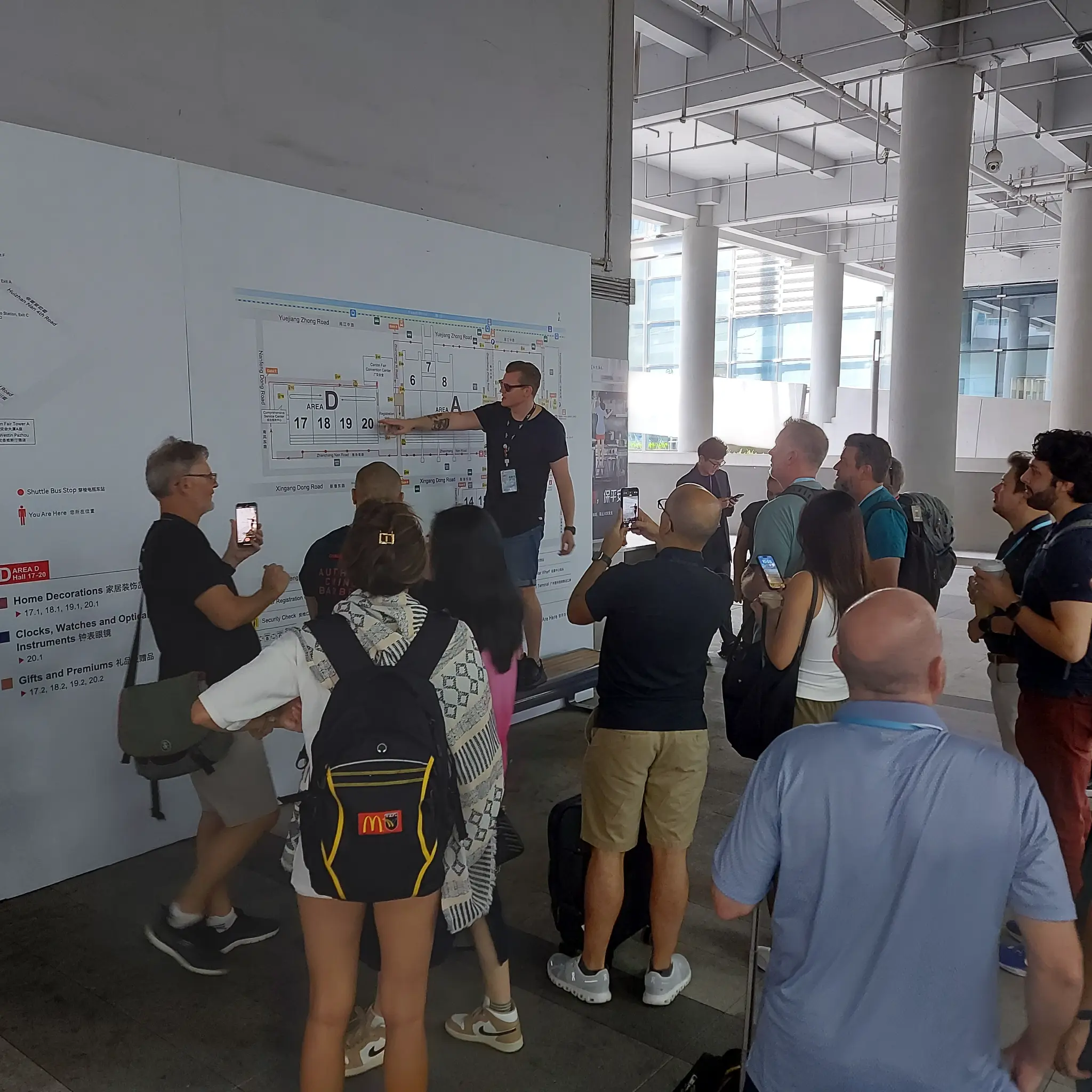 Lyden leading group at Canton Fair floor map orientation