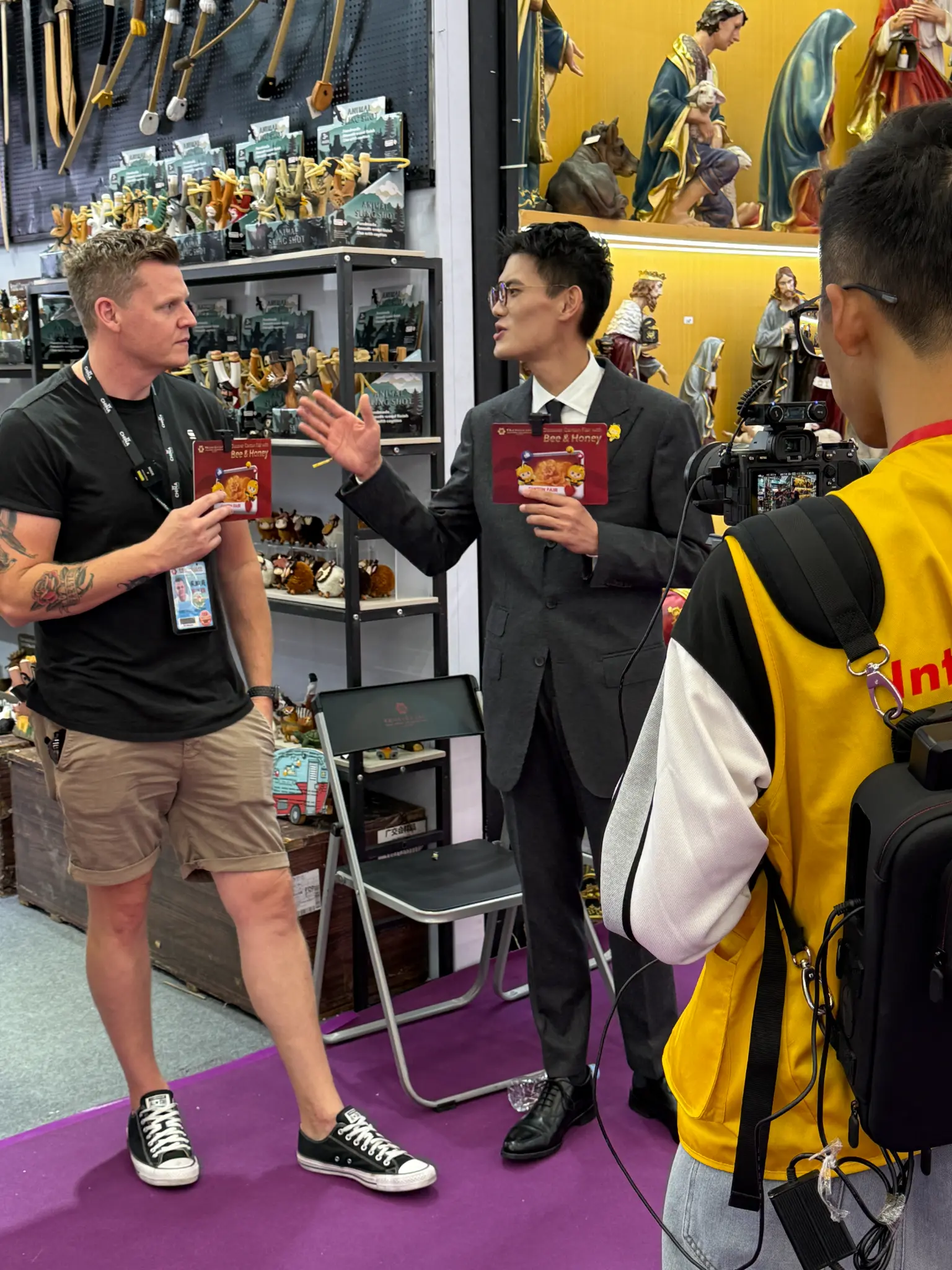 Lyden being interviewed at Canton Fair